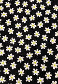 Boxy bag-White Daisy on black-size Md