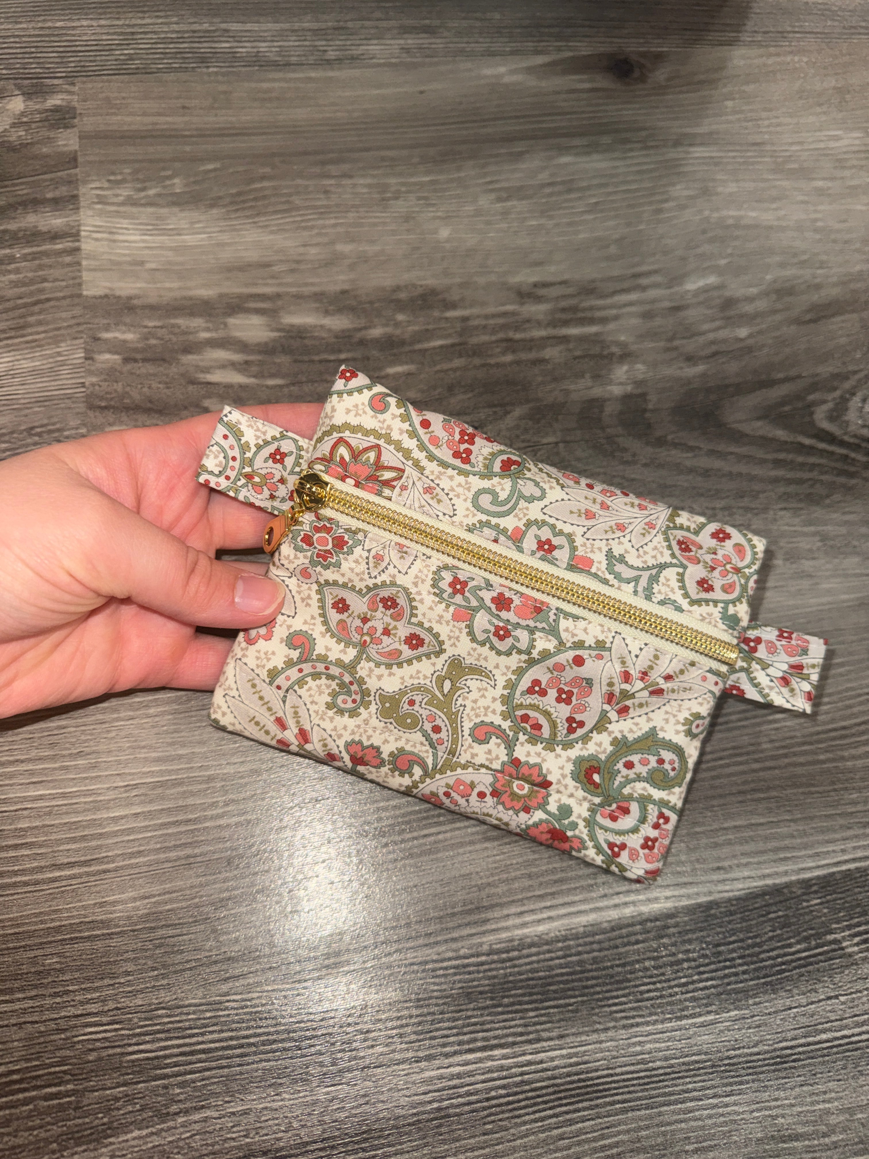 Mini Pouch - Green Paisley