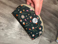 Small Half Moon Pouch - Forest Green Floral